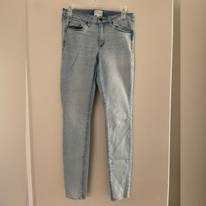 Daily Ritual Womens size 27 Low Rise Tapered Leg Skinny Denim Blue Jeans